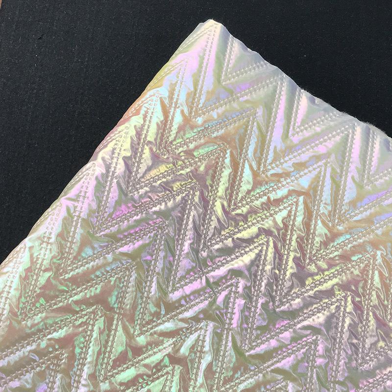 1yard Colorful PU Leather Embossing Cotton Lining Fabric Christmas Quilting Fabric for DIY Sewing Luggage Bag Interlining Fabric