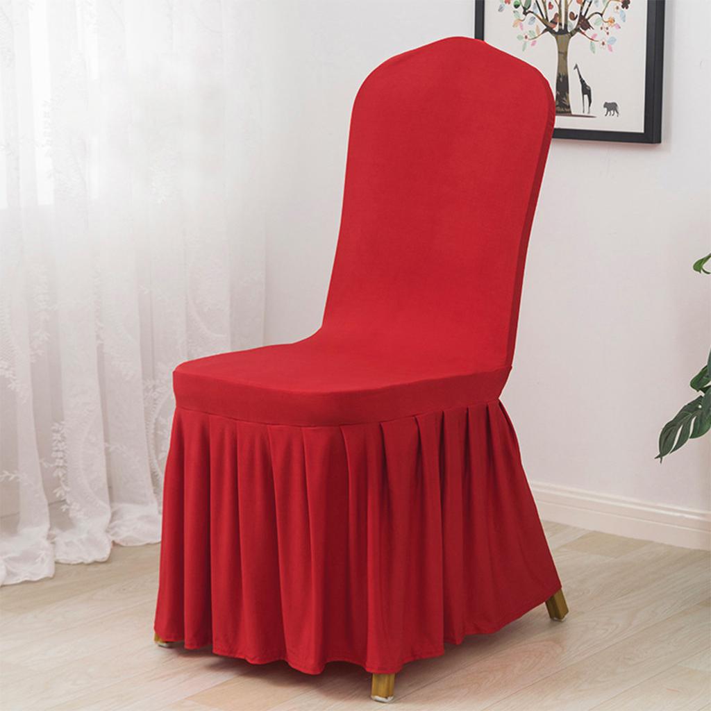Eetkamerstoelhoes Stretch Parsons Slipcovers met Rok Super Fit Spandex Stoelzittingbeschermer Hoes voor Eetkamer, Hotel, Ceremonie