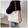 Women's Faux Leather Large Capacity Satchel Bag Korean Style Vintage Single Shoulder Handbag Crossbody Purse