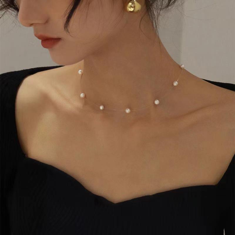 Summer Simple Pearl Collarbone Chain Women'S Year Design Sense Light Luxury Necklace Women'S High Sense Neck Chain
