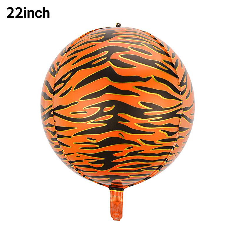 

4D Balloon Animal Pattern Printed Animal Stripe Three-Dimensional 4D Ball Tiger Pattern Leopard Pattern Zebra Pattern Aluminum Film Balloon 22 inch tiger pattern 4D ball