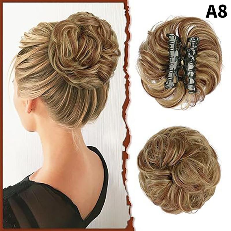 Extensions de cheveux synthétiques en chignon bouclé et désordonné, queue de cheval, pince de préhension, chouchou, élastique, épingle à cheveux pour femmes, outils de coiffure