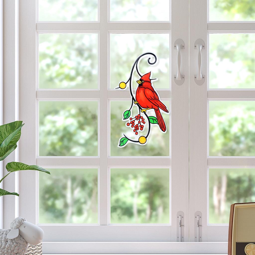 Multicolor Bird The Branch, High-end Stained Window Decoration, Bird Series