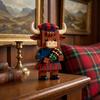 Building Block Set Scottish Highland Bull with Bagpipes 241 Pieces Creative Construction Toy Model for Display and Collection