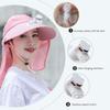 Summer Women USB Charging Fan Visor Hat with Face Neck Cover Wrap for Outdoor Camping Traveling