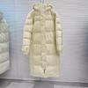 Down jacket men's and women's super long over-knee thickened winter new couple loose Chinese play white duck down jacket