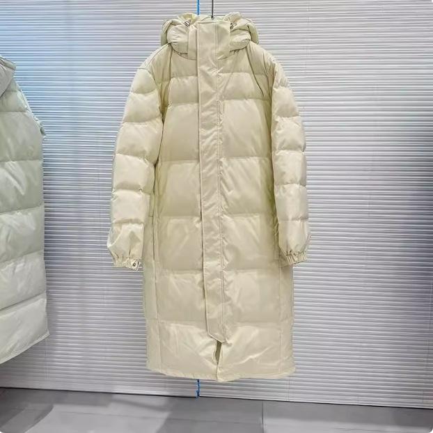 Down jacket men's and women's super long over-knee thickened winter new couple loose Chinese play white duck down jacket