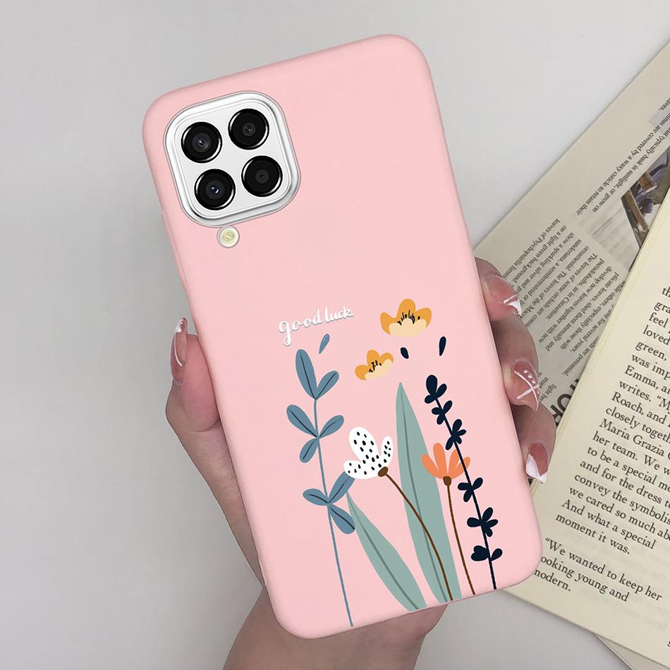 For Samsung Galaxy M33 5G Case Heart Cartoon Silicone Matte Shockproof Phone Cover For SamsungM33 GalaxyM33 M 33 Funda Shell TPU