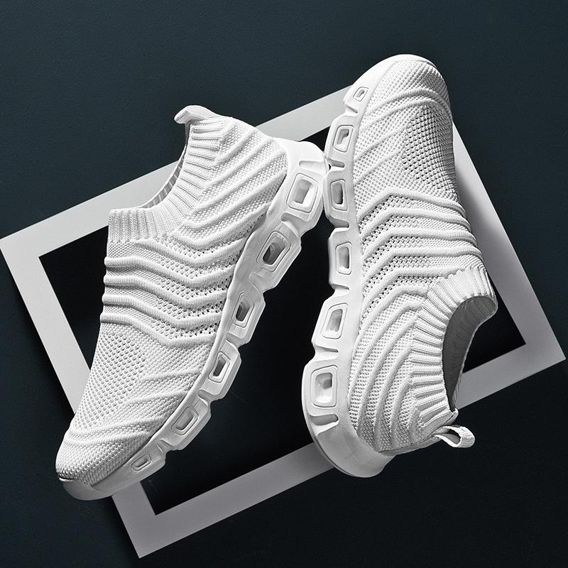 Sneakers Men's Spring and Summer New Trendy Shoes Running Shoes Soft Sole Comfortable Fly-woven Large Size Men's Shoes