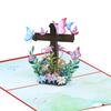 Religious Crosses Easters Card,3D Popup Easters Card,Religious Sympancy Card,Condolence Card with Message Note Envelope