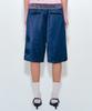 Nigaennikol Double Line Satin Half Pants_Navy