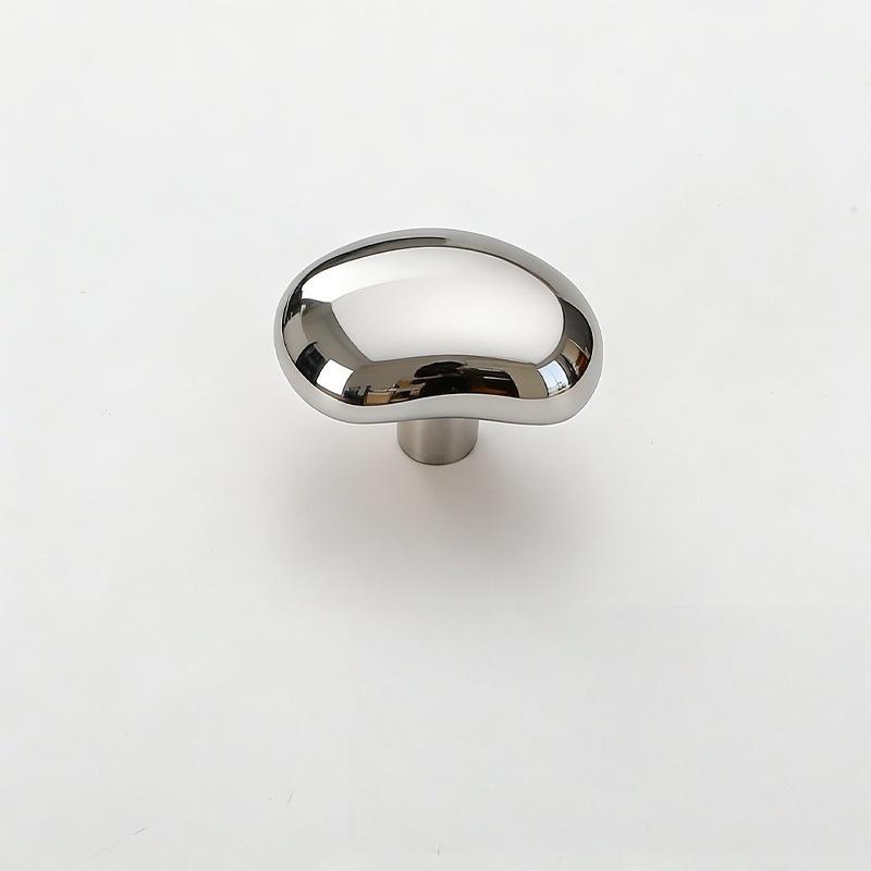 1 Set Simple Wardrobe Door Drawer Cabinet Accessories Bright Silver Handle New Chinese Furniture Single Hole Small Handle