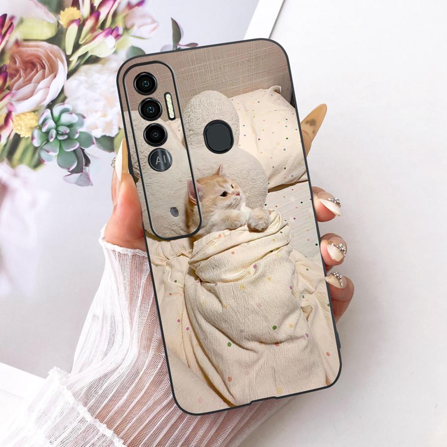Case For Tecno Spark 7 Pro Phone Back Cover For Tecno Spark7 7T 7Pro  Fashion Style Black Case TPU Soft Silicone Bumper Coque