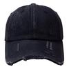 Retro Old Ripped Black Baseball Hat Men and Women Spring and Summer Trend Street Personality Soft Top Baseball Cap Versatile