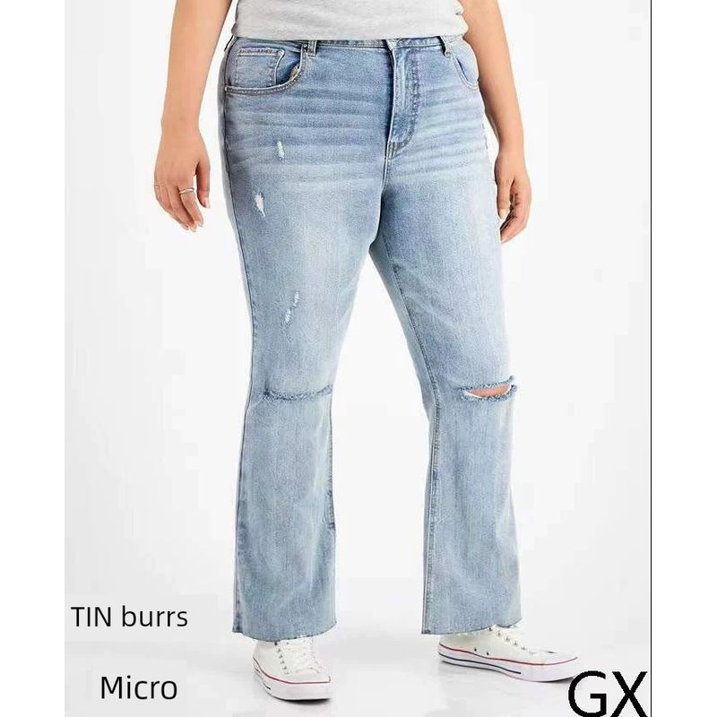 

Foreign Trade Stretch High-Waist Black Denim Pants Light Blue 22