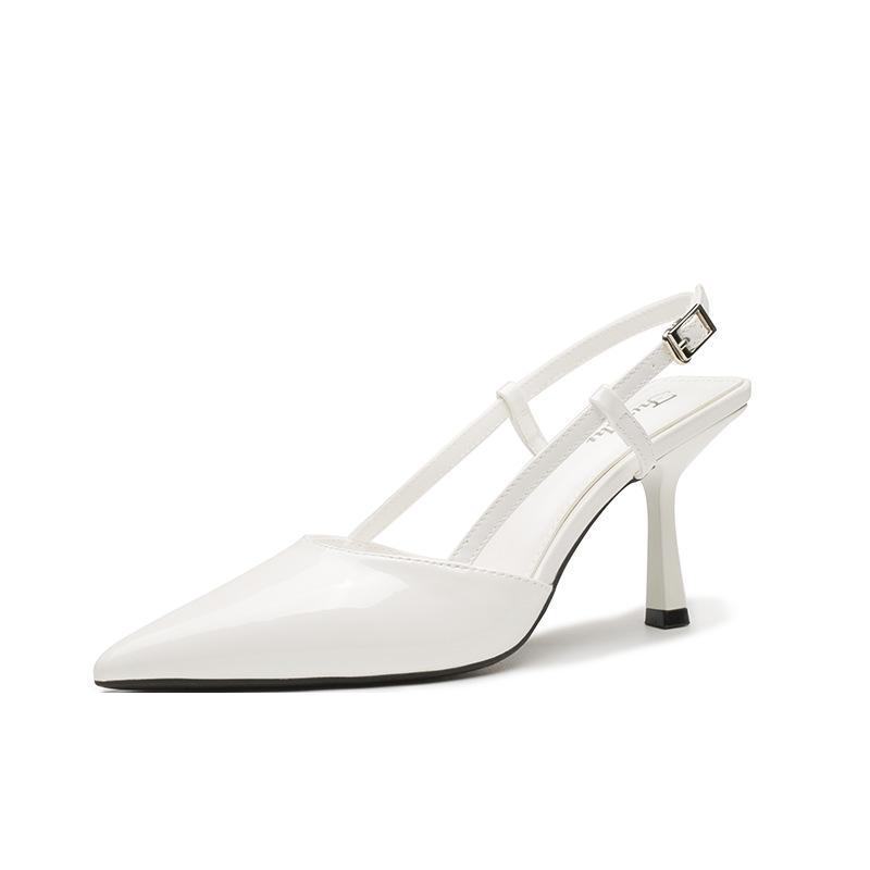 8369-5 Women's Closed Toe Stiletto High Heels - Summer 2023 Patent Leather Pointed Sandals