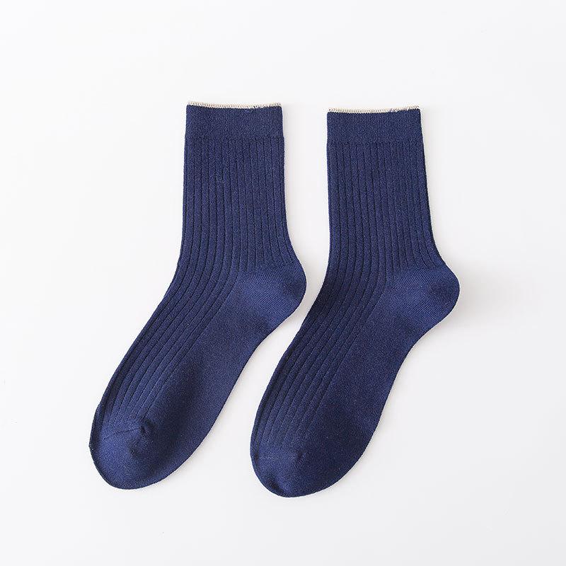 Men Spring and Autumn Pure Cotton Pure Color Sports Deodorant Sweat Absorption Socks
