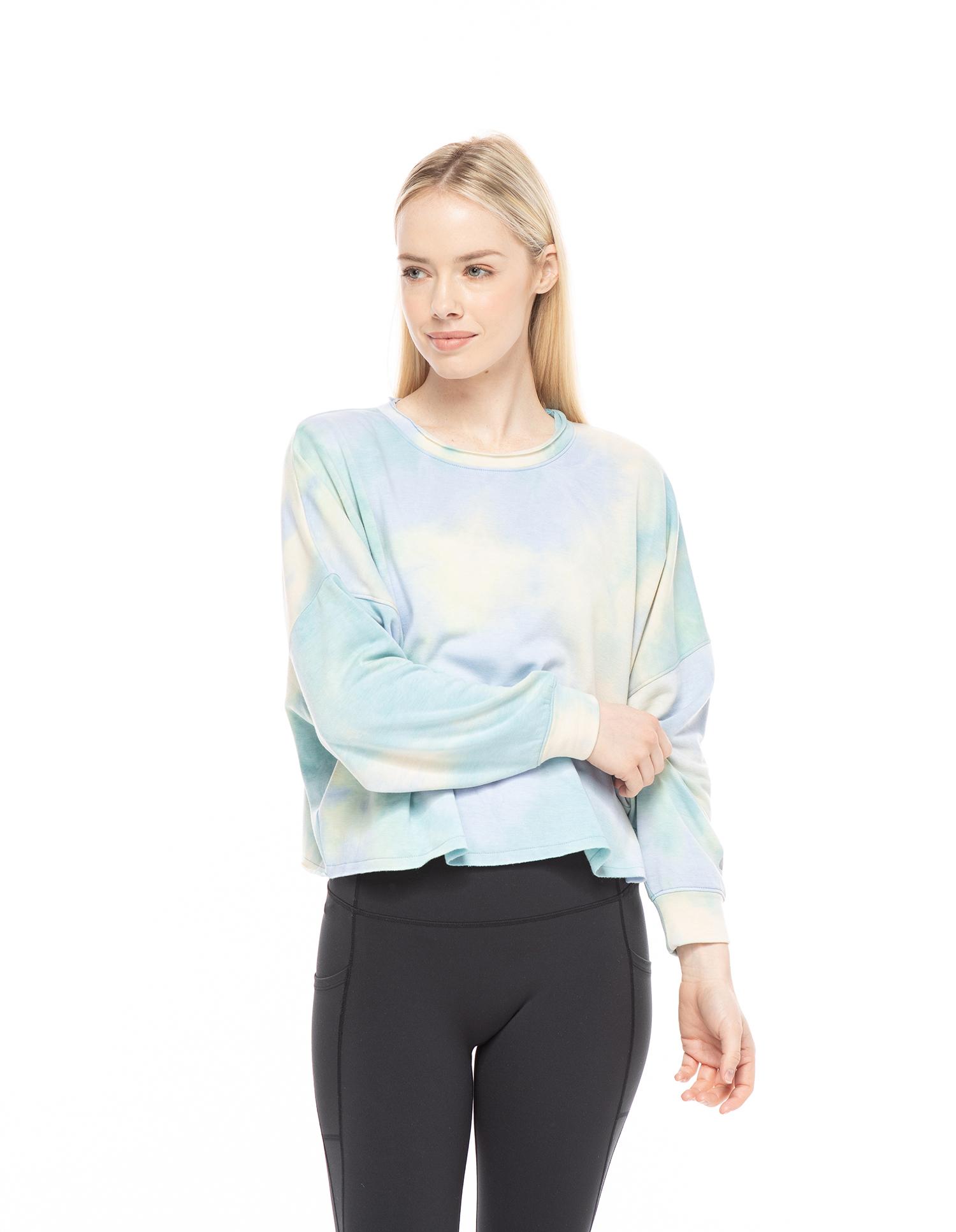 Aerial Oversized Watercolor Cover-Up, Sky Blue Size/Free