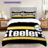 Set Copripiumino Trapuntato con Fantasia Pittsburgh Steelers Federa Decorazione per la Casa Regalo di Compleanno (1 * copripiumino + 2 * federa, senza nucleo)