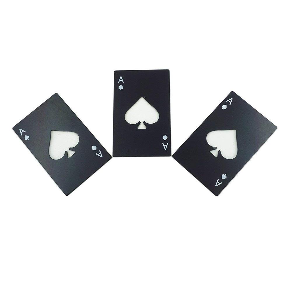Poker Card Shaped Bottle Opener Stainless Steel Beer Wine Soda Opener Bar Kitchen Tool
