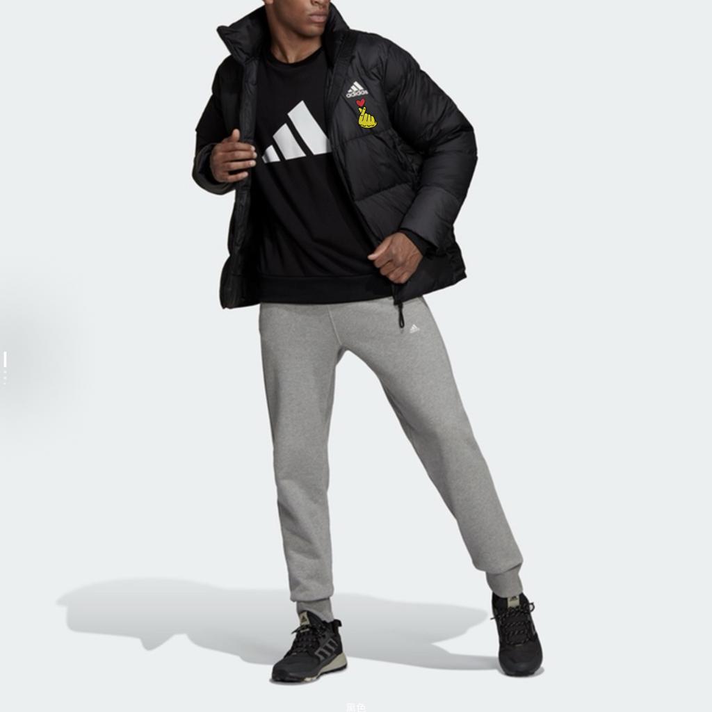 Adidas Heart Embroidery Outdoor Solid Color Sports Warm Down Jacket Men Jacket Black GV5350(TEAM378-BXCX-X1)