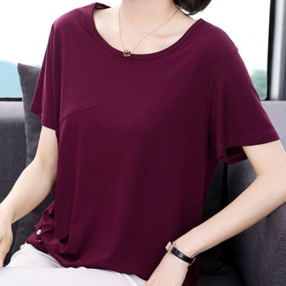 Navava NT1553 Simple Solid Round Neck ShorT Sleeve T shirT