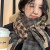 Winter Contrast Plaid Scarf Couple Plaid Shawl Versatile Temperament Warm Houndstooth Scarf Women Versatile Korean Style
