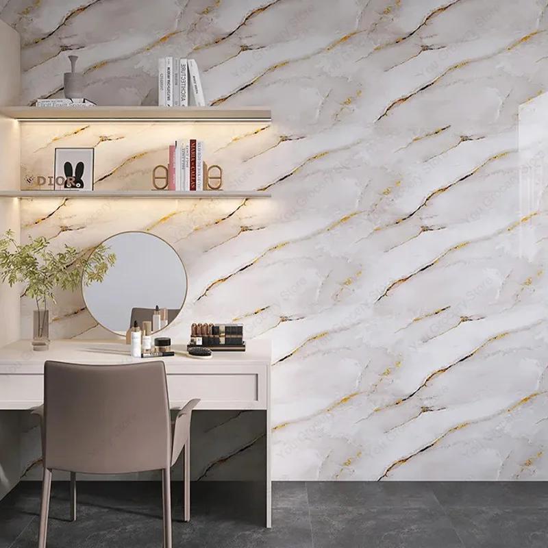 

30×30cm Thickened Self-adhesive Decor Wall Sticker Marble Tile Floor Sticker PVC Waterproof Toilet Kitchen Home Floor