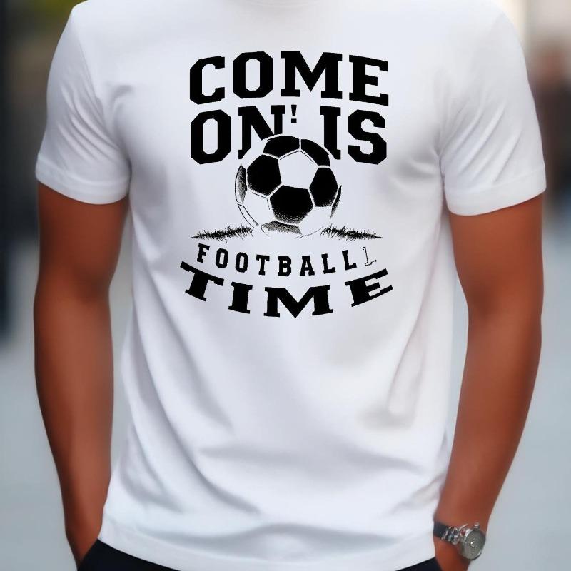 

European sizes Soccer T-Shirt Slight Stretch, Crew Neck, Regular Fit, Casual Sportswear, Durable Daily Wear, Vibrant Design S белый
