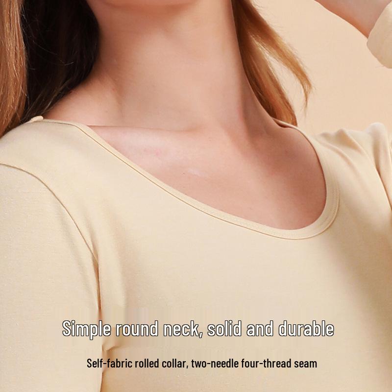 Unisex Slim Fit Cotton Round Neck Warm Underwear Set - Plus Size, Autumn/Winter