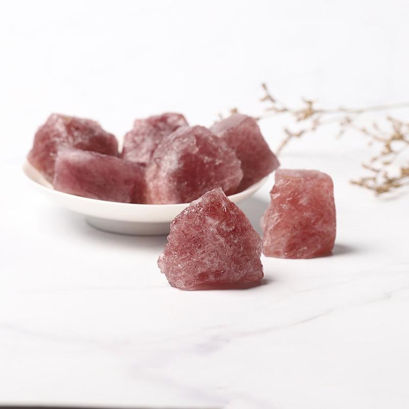 Natural Crystal Strawberry Quartz Rocks Minerals Stones Rough Gemstone Specimen