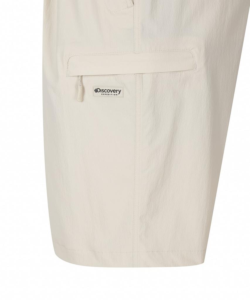 DISCOVERY EXPEDITION Uni Freshvent Lightweight Woven Training Cargo Knee-Length Shorts (D/Ivory)