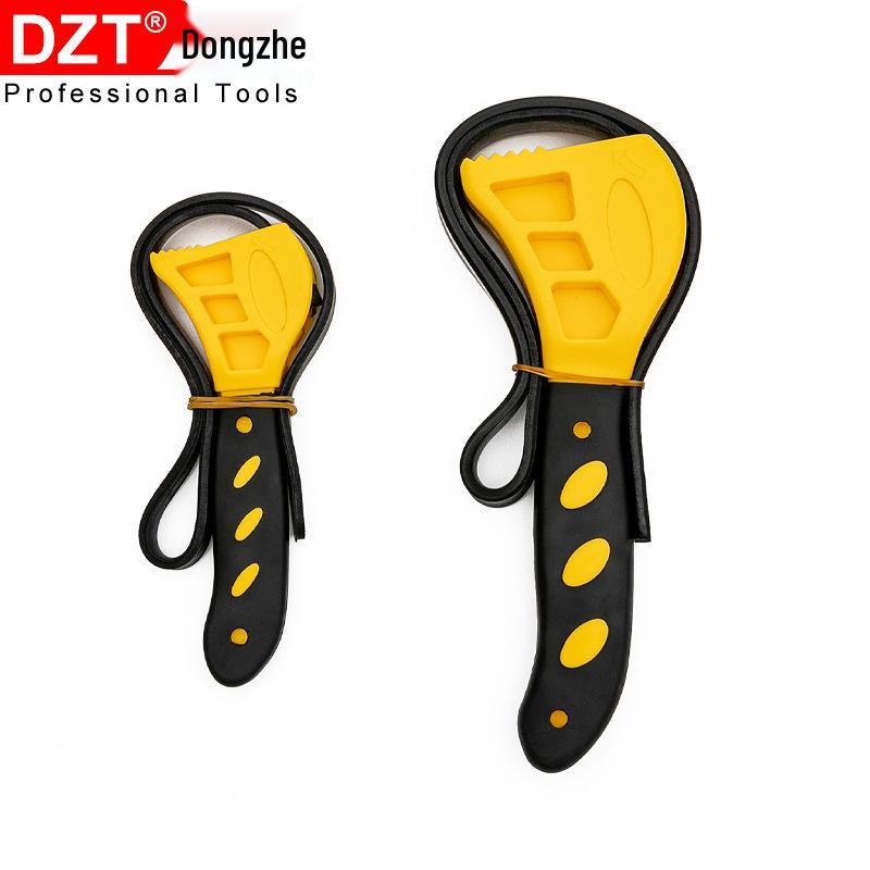 6-8 Inch Adjustable Multifunction Belt Wrench and Bottle Opener for Auto Repair 6-inch Black 9050