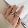 Silver Color Irregularly Pleated Heart Opening Ring for Women Minimalist Fashion Fashion Jewelry