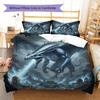 Theevildragon Pattern Bedding Quilt Set Quilt Cover Pillowcase Home Decoration Birthday Gift (1 * duvet cover + 2 * pillowcase, without core)