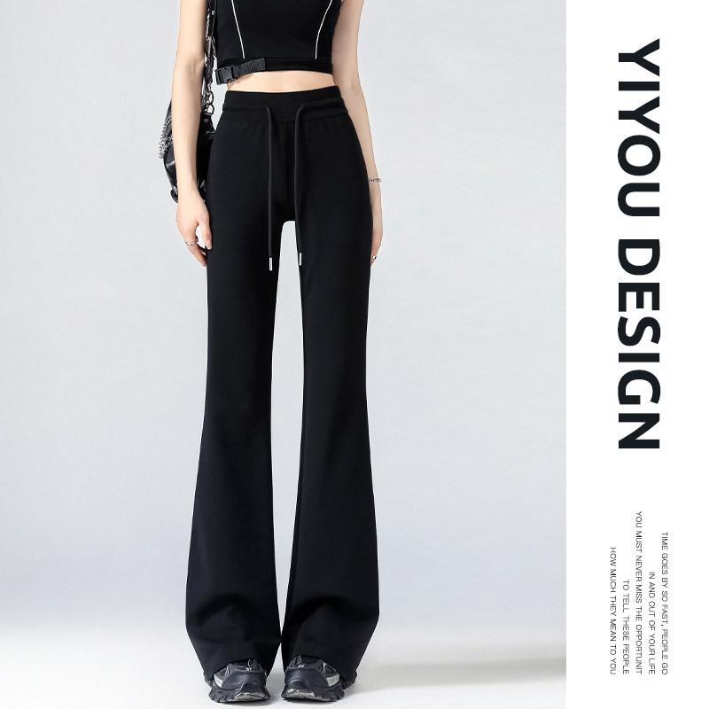 

High-Waisted Slim Micro-Flare Pants: Casual, Drapey, Everyday Versatile, Leg-Lengthening, Perfect for Lazy Days and Commuting in Spring 2026. L for 111-120 catty