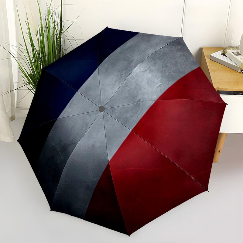 1 Stück Flaggen-Regenschirm Tragbarer Falt-Regenschirm Eisenrahmen Loch-Knochen-Struktur Outdoor Heim-Regenschirm