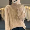 Women Sweater 100% Wool Turtleneck Knit Pullover Thick Winter Jumpers Female Knit Tops