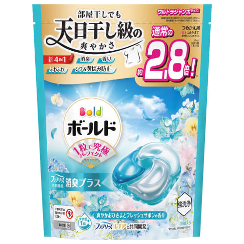 Bold Laundry Detergent Gel Ball 4-in-1 Refreshing Sun and Fresh Soap Scent, 31 Refills [.co.jp Exclusive]