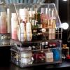 Organizator cosmetic transparent rezistent la praf cu capacitate mare pentru rujuri și produse de îngrijire a pielii