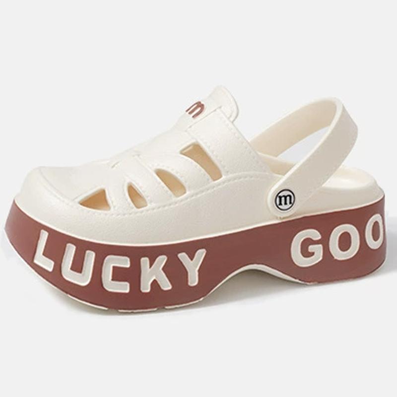 Fashion Smile Women's Sandals Popular Casual Slip-on Cave Shoes Summer New Soft-bottomed Comfortable Beach Sandals Thick-soled Slippers