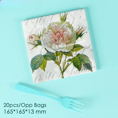 20pcs/Pac 33*33cm 2-Ply Disposable Party Napkin Chinese Floral Pattern