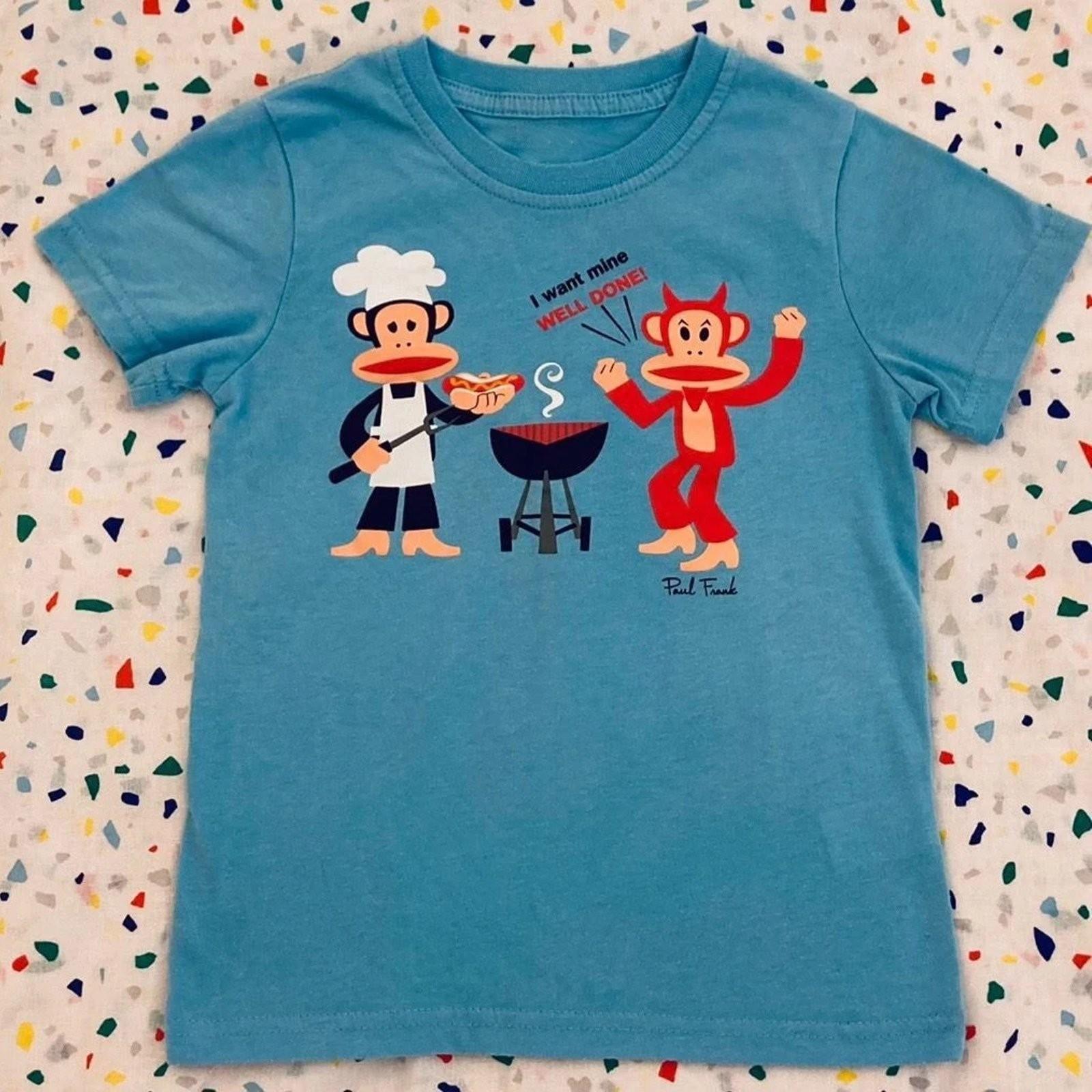 Retro Vintage Paul Frank Monkey Funny Unisex Graphic Tee Gift S разноцветный
