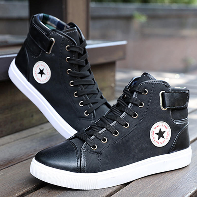 Men's Casual Shoes Fashion High Top Men High Pipe Retro Comfortable Men