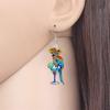 Thanksgiving Turkey Halloween Rainbow Magic Pumpkin Parrot Ghost Skull Pendant Earrings Acrylic Party Jewelry