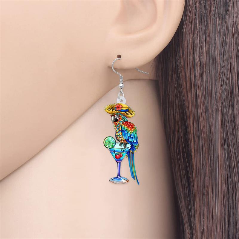 Thanksgiving Turkey Halloween Rainbow Magic Pumpkin Parrot Ghost Skull Pendant Earrings Acrylic Party Jewelry