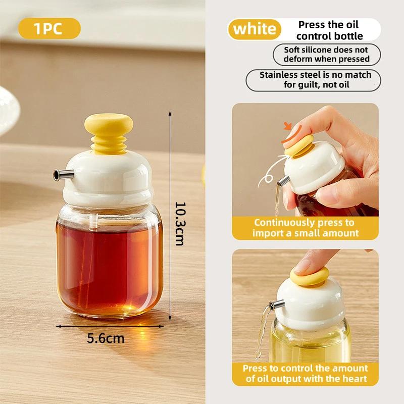 Household Press Quantitative Oil Bottle, Household Soy Sauce Vinegar Seasoning Bottle, Precise Oil Control Seasoning Bottle