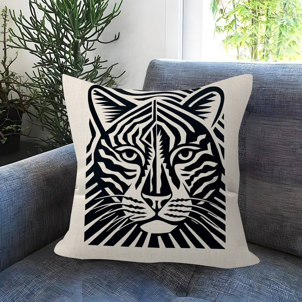 Abstract Line Black and White Zebra Cushion Cover Inches Farmhouse Decor Home Throw Pillow Covers for Couch Decorations