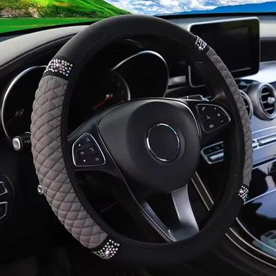 Auto Lenkradbezug PU-Leder Auto Lenkrad Universal Innenraum Auto Ganzjahres-Elastikbezug Rutschfest Atmungsaktiv G4N5