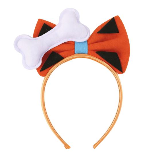 

Headband Bow Bone Decoration Lightweight Elastic Stable Fit Headband Halloween Daily Wear Hair оранжевый